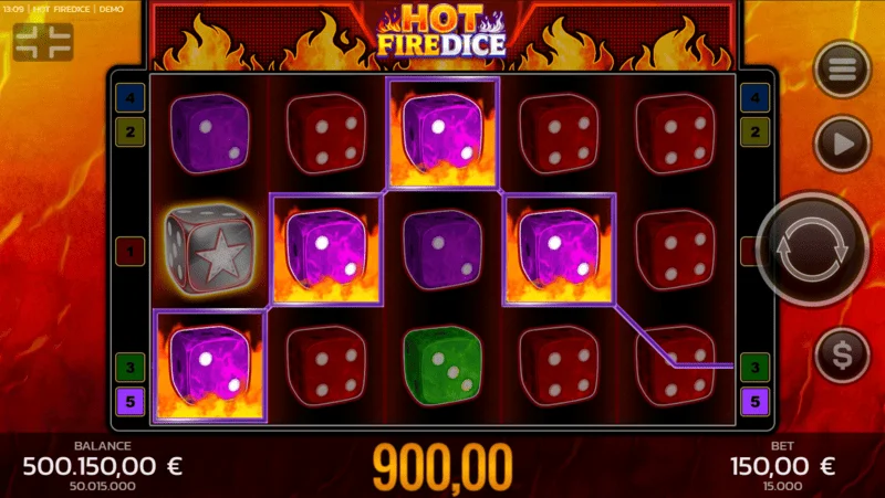 Hot Fire Dice - मूल गेम और फैलता हुआ Fire Blaze प्रतीक